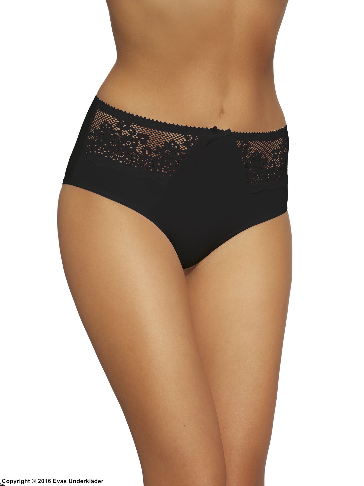 Classic briefs, lace inlays, slightly higher waist